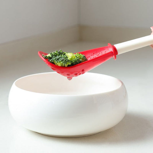 Heat-Resistant Silicone Strainer Scoop – Non-Stick Slotted Spoon for Frying, Draining & Cooking