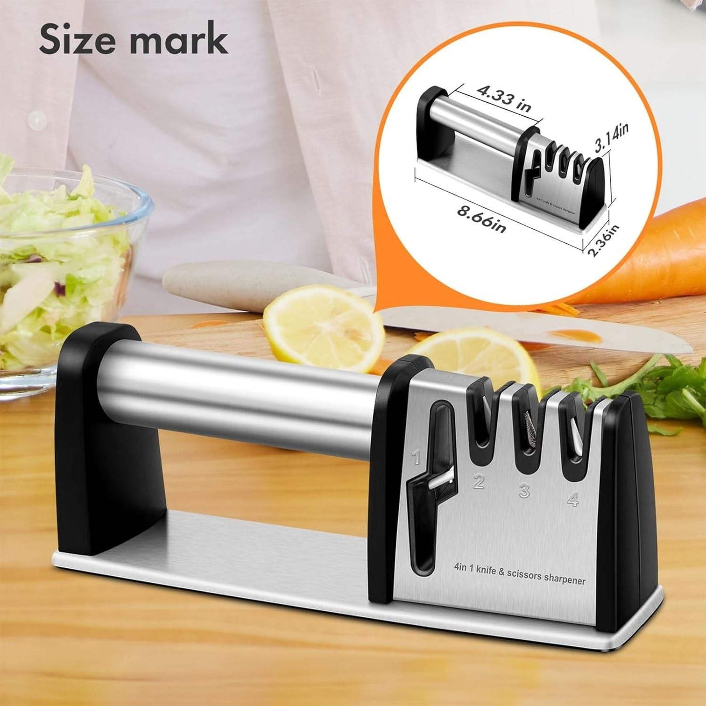 4-in-1 Kitchen Knife & Scissor Sharpening Tool