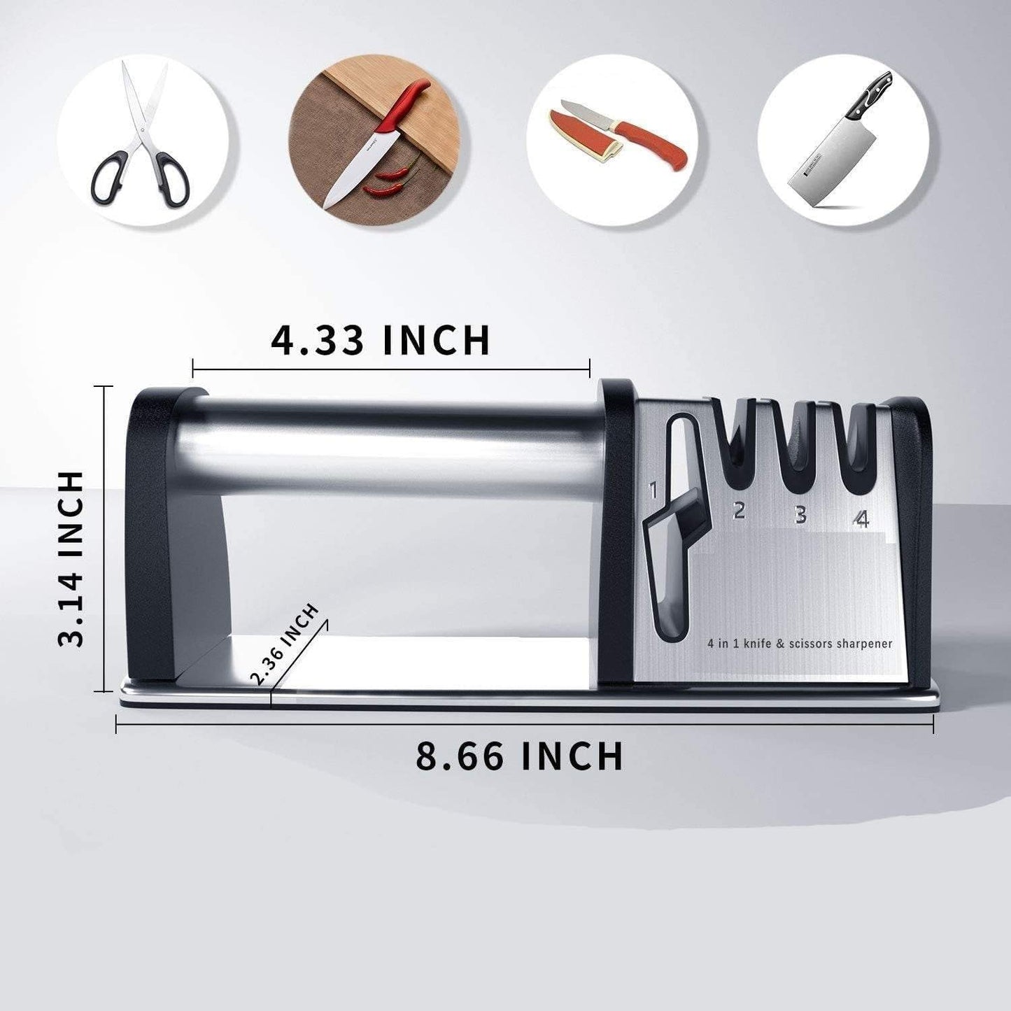 4-in-1 Kitchen Knife & Scissor Sharpening Tool
