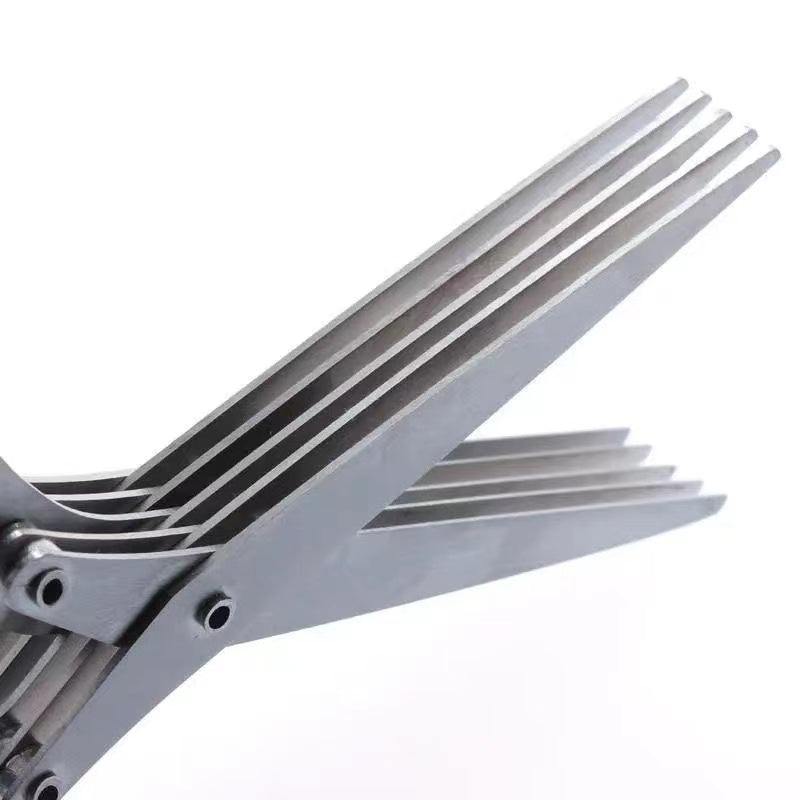 5-Layer Herb & Vegetable Scissors – Stainless Steel Multi-Blade Kitchen Shears for Scallions, Herbs, Spices, and Garnish Cutting