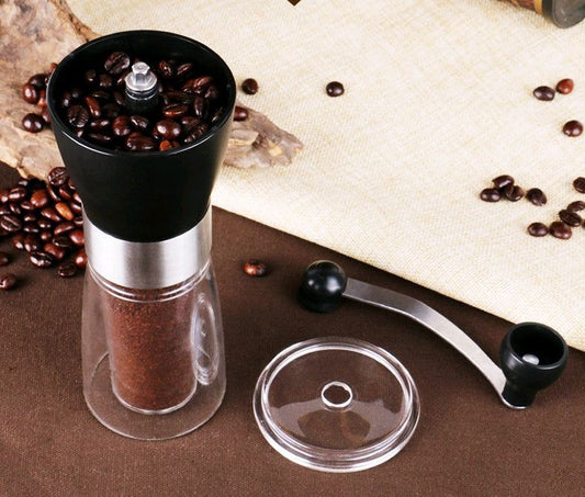 Handheld coffee grinder with spices and beans