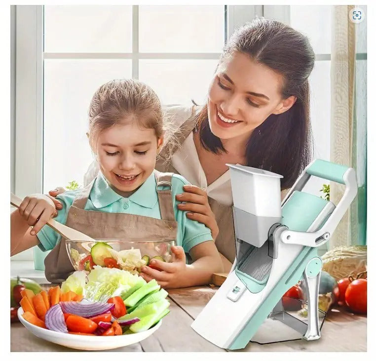 Multi-Slicer 5-in-1 Vegetable Slicer, Professional Food Slicer With Container