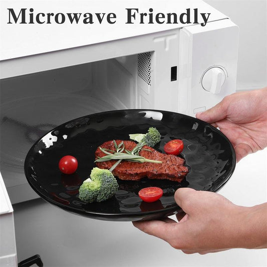 11" Black Ceramic Dinner Plate Set