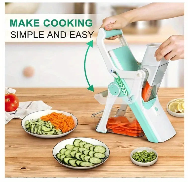 Multi-Slicer 5-in-1 Vegetable Slicer, Professional Food Slicer With Container