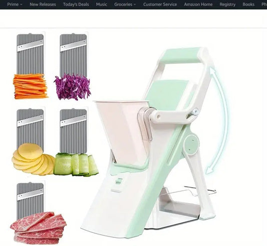 Multi-Slicer 5-in-1 Vegetable Slicer, Professional Food Slicer With Container