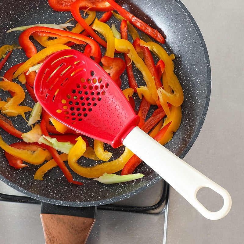 Heat-Resistant Silicone Strainer Scoop – Non-Stick Slotted Spoon for Frying, Draining & Cooking