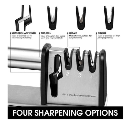 4-in-1 Kitchen Knife & Scissor Sharpening Tool