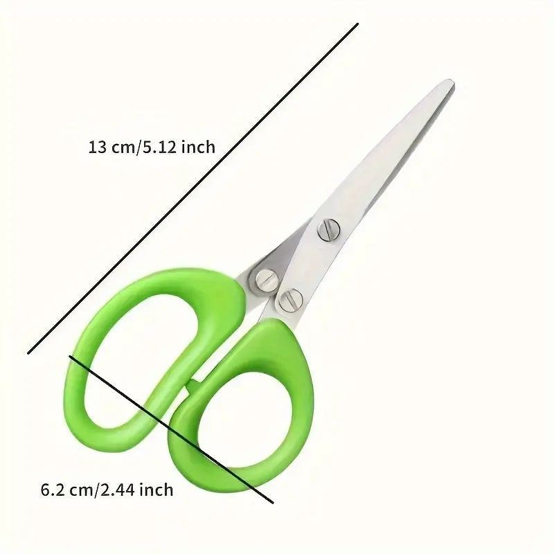 5-Layer Herb & Vegetable Scissors – Stainless Steel Multi-Blade Kitchen Shears for Scallions, Herbs, Spices, and Garnish Cutting