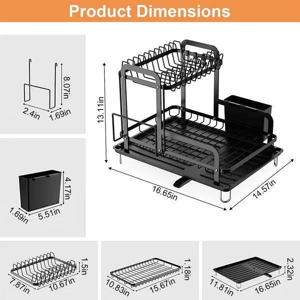 2-Tier Space-Saving Dish Rack