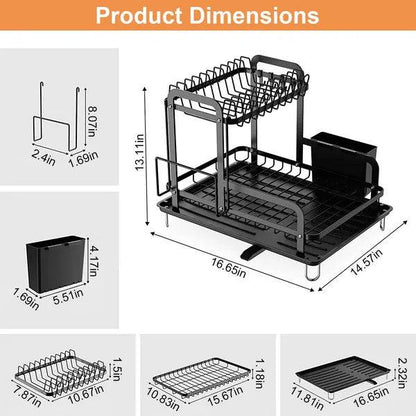 2-Tier Space-Saving Dish Rack