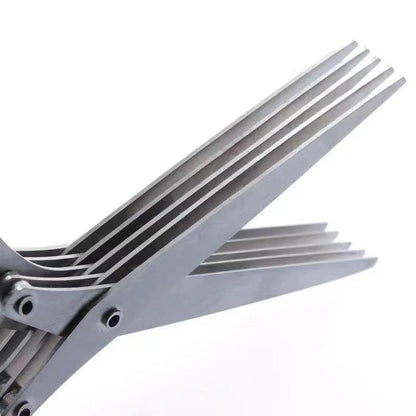 5-Layer Herb & Vegetable Scissors – Stainless Steel Multi-Blade Kitchen Shears for Scallions, Herbs, Spices, and Garnish Cutting