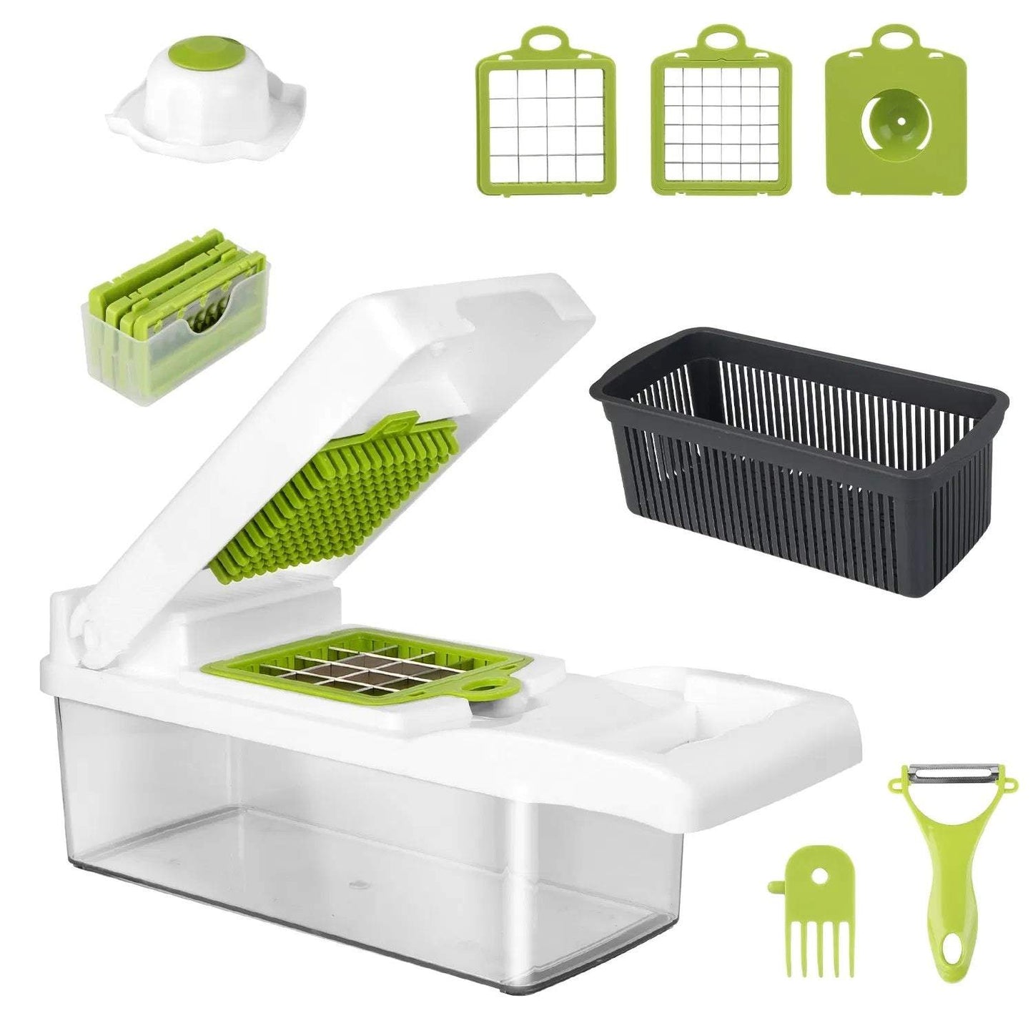 Multi-Slicer 12-in-1 Vegetable Slicer, Professional Food Slicer With Container