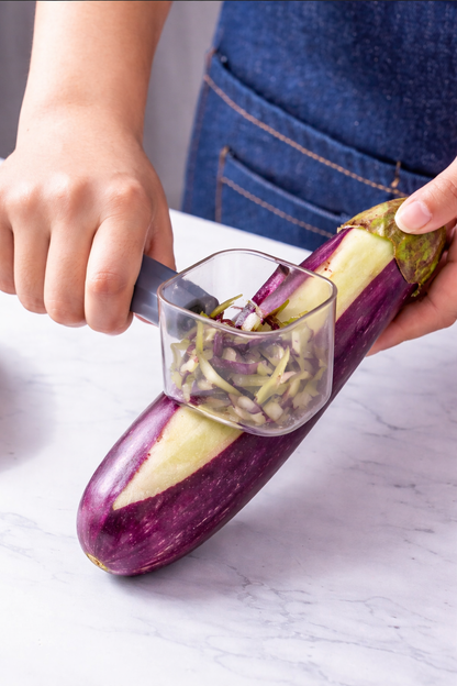 2-in-1 Vegetable Peeler with Built-In Container – Mess-Free Fruit & Veggie Peeler with Storage Box, Ergonomic Handle Kitchen Tool