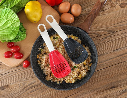 Heat-Resistant Silicone Strainer Scoop – Non-Stick Slotted Spoon for Frying, Draining & Cooking