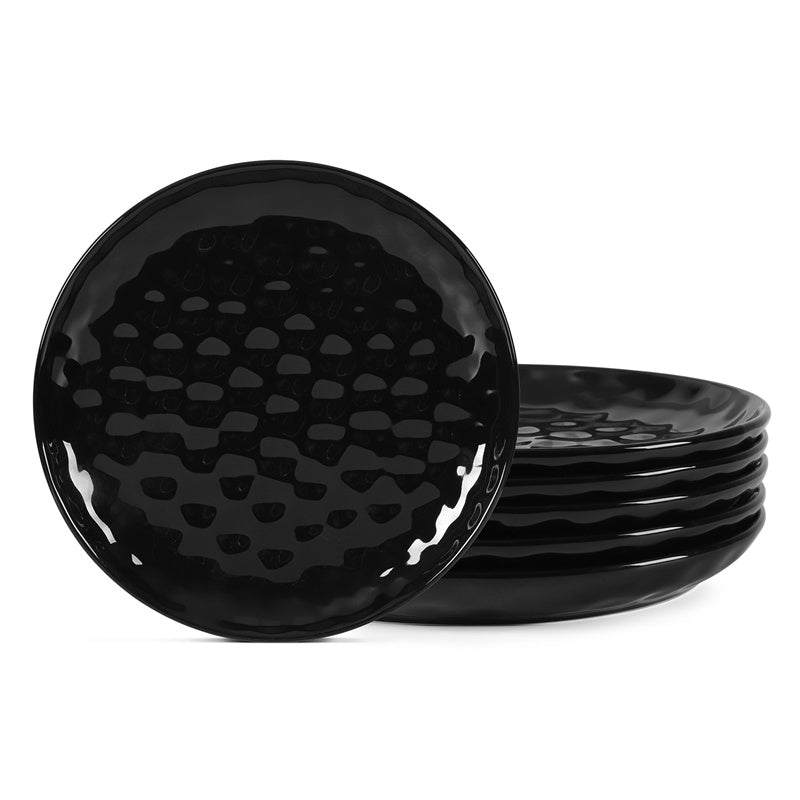 11" Black Ceramic Dinner Plate Set