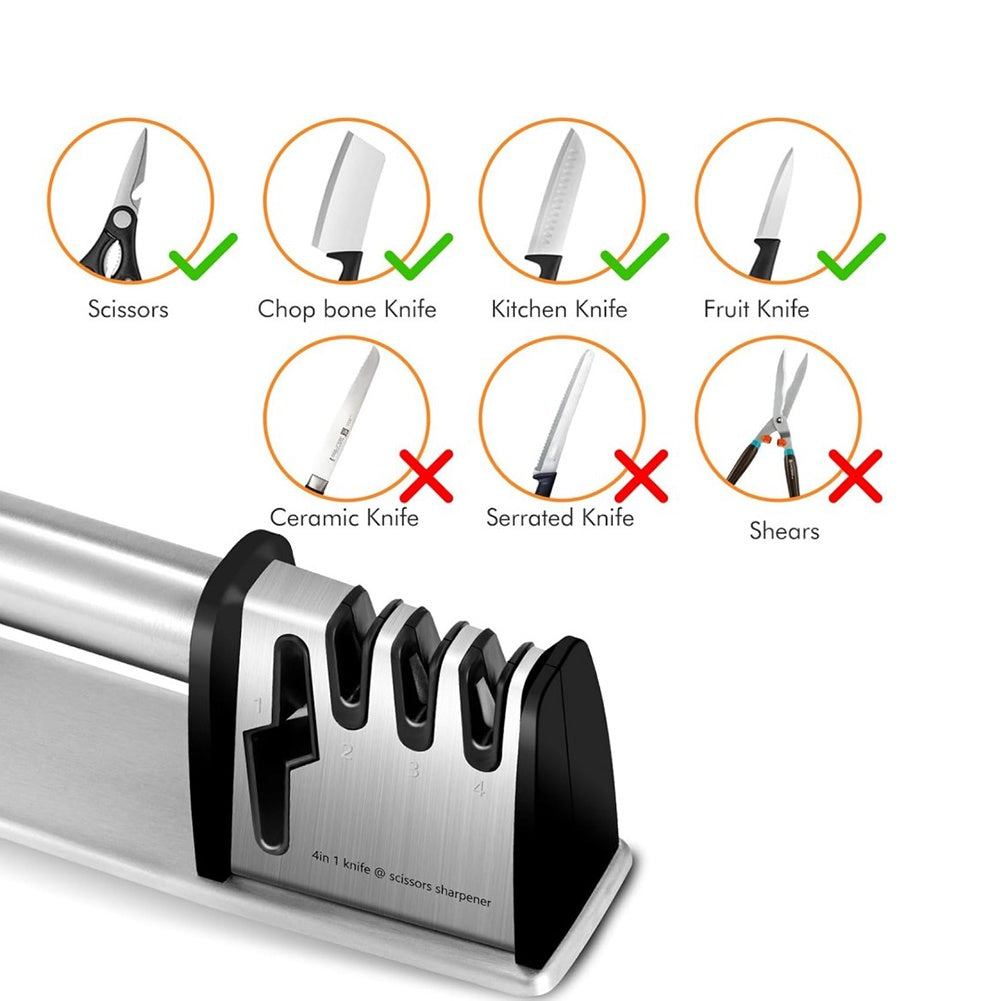 4-in-1 Kitchen Knife & Scissor Sharpening Tool