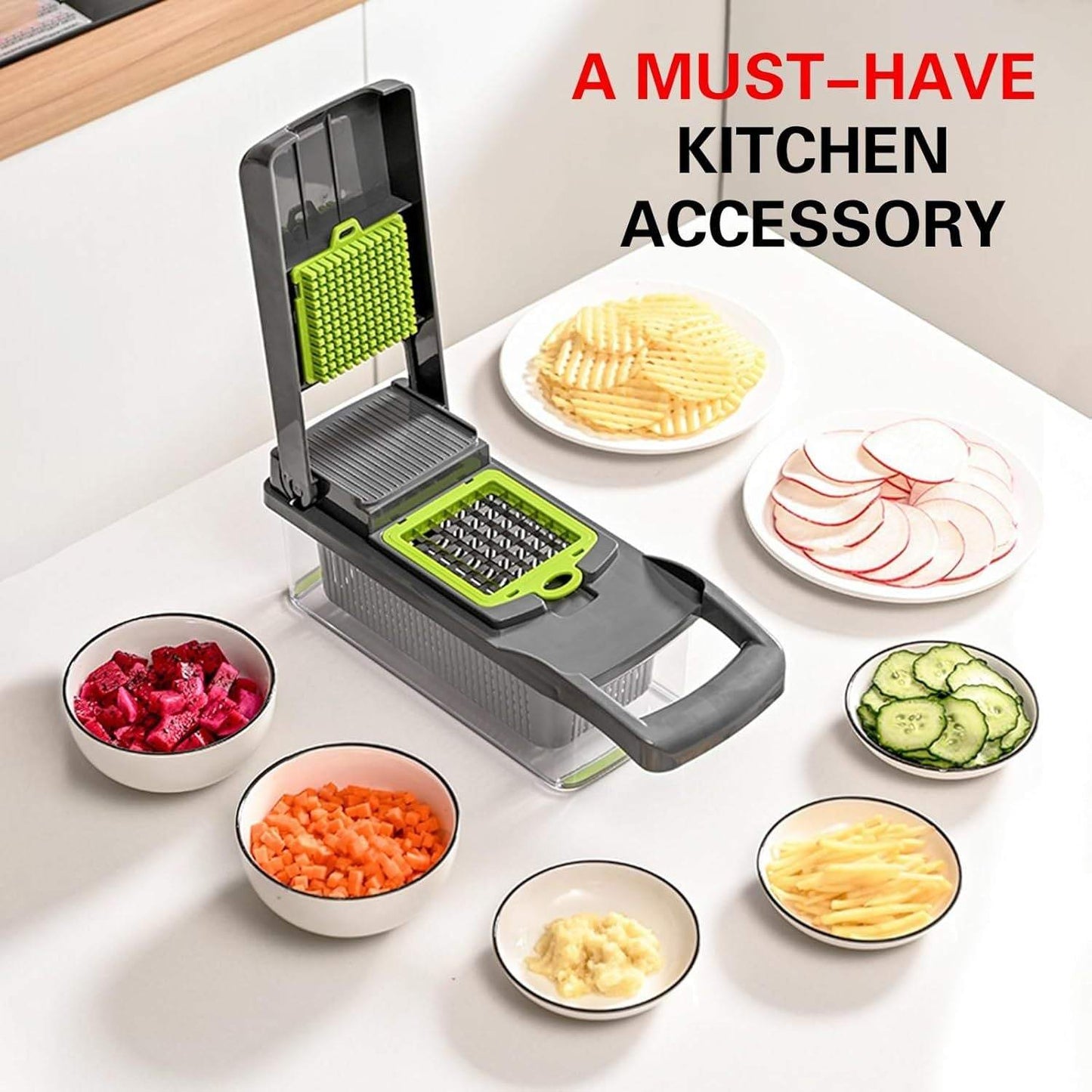 Multi-Slicer 16-in-1 Vegetable Slicer, Professional Food Slicer With Container