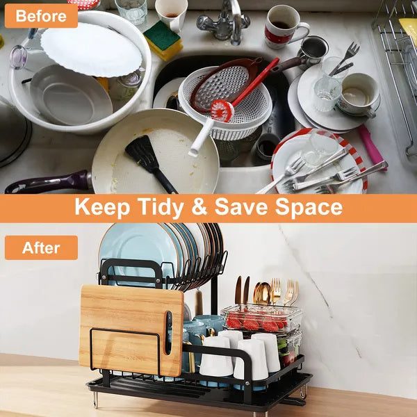 2-Tier Space-Saving Dish Rack