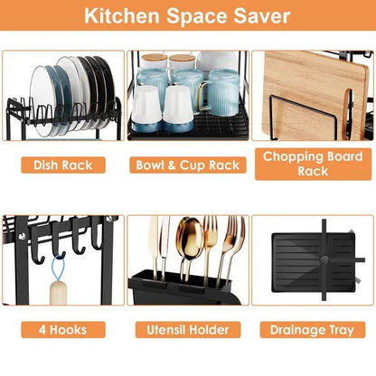 2-Tier Space-Saving Dish Rack