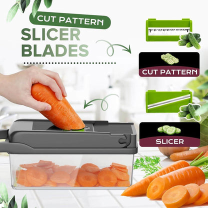 Multi-Slicer 16-in-1 Vegetable Slicer, Professional Food Slicer With Container